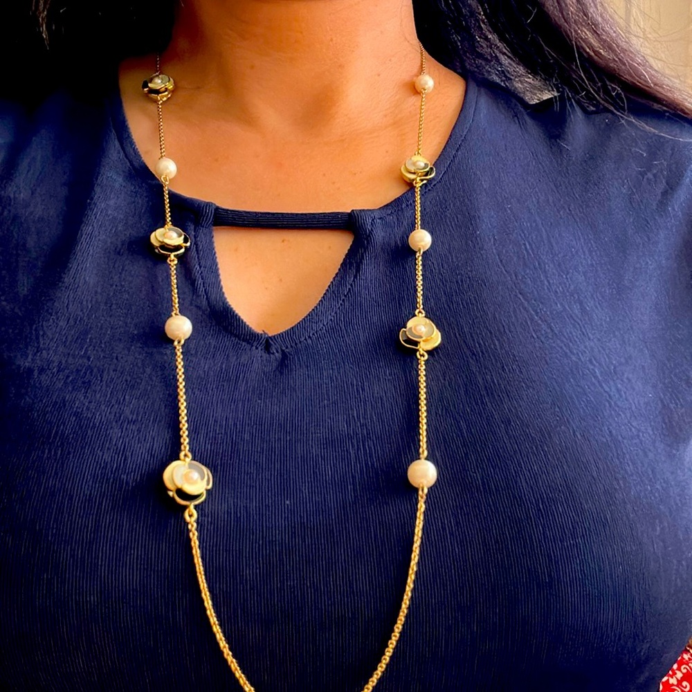 Kate Spade Deco Blossom long necklace, EUC